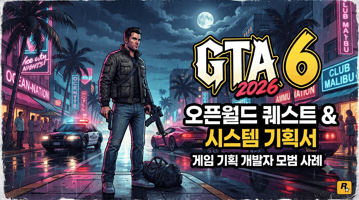 GTA 6 출시일은? 게임 기획 개발자가 바라보는 '오픈월드 퀘스트 및 시스템 기획서'를 작성하는 모범 사례와 팁